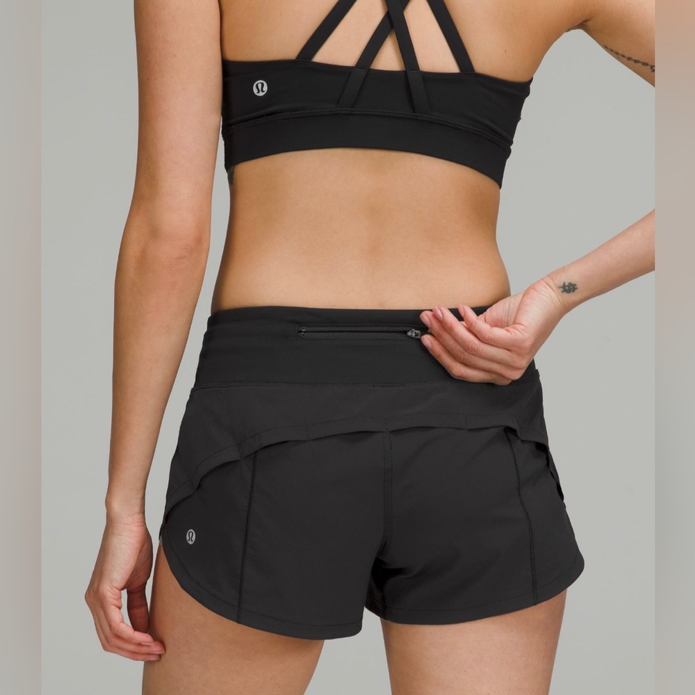Lululemon Speed Up Low-Rise Lined Short 2.5” in black size 2